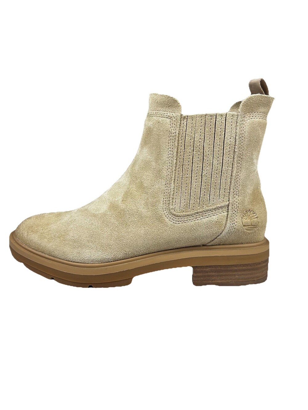 Timberland Women’s Brimfield Mid Chelsea Boot Light Beige Suede Size 8.5 New